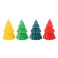 Set of 4 Colourful Christmas Tree Candles