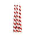 Set of 3 Candy Cane Stripe Taper Candles