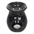Large Black Crackle Oil Burner & Wax Warmer