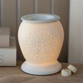 Tree of Life White Ceramic Electric Oil Burner (UK 3-Pin Plug)