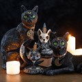 Laying Black Cat Figurine
