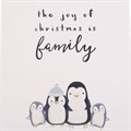 Joy of Christmas Penguin Family Hanging Sign