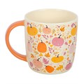 Pink and Orange Pumpkin Print Mug