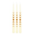 Set of 3 Off White Moon Phases Taper Dinner Candles