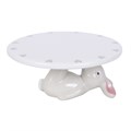 Bunny Rabbit Cake Stand with Grey Hearts
