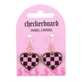 Checkerboard Heart Earrings