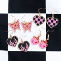 Checkerboard Heart Earrings