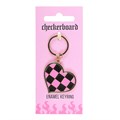 Checkerboard Heart Keyring