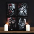 19x25cm Skulls n Roses Canvas Plaque by Spiral Direct