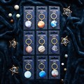 Set of 36 Solar System Keyrings on Display