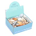 Set of 36 Resin Seashell Keyrings in Display