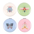 Set of 12 Floral Bug Compact Mirrors in Display