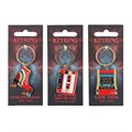 Set of 24 Retro 80s Keyrings on Display