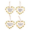 Set of 24 Sunflower Heart Sentiment Signs on Display