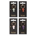 Set of 24 Gemstone Mushroom Keyrings on Display