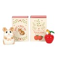 Set of 24 Glass Apples and Ceramic Mice in a Matchbox