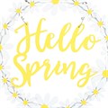 Hello Spring Hanging Daisy Wreath Decoration