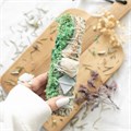 6in Ritual Wand Smudge Stick with White Sage, Abalone and Quartz