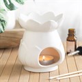 White Lotus Flower Oil Burner