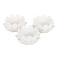 Set of 3 White Lotus Flower Tealight Holders