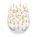 Tulip Print Stemless Glass