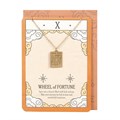 The Wheel of Fortune Vintage Tarot Necklace on Greeting Card