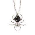 Black Obsidian Spider Pendant Necklace
