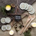 Winter Solstice Wood Slice Coaster Set