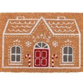 Natural Candy Cane Gingerbread House Doormat
