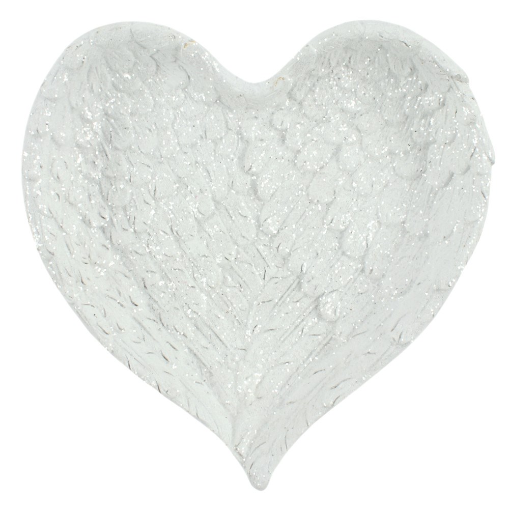 Large Trinket Plate Heart Ornament Angel Wing Heart Plate 