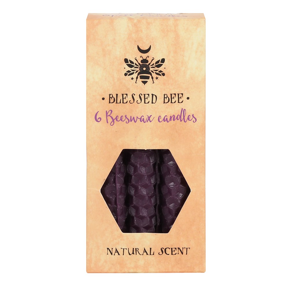 Pack of 6 Purple Beeswax Spell Candles Something Different Wholesale