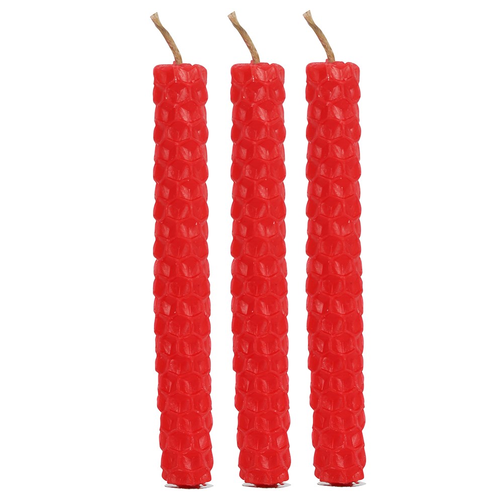 Pack of 6 Red Beeswax Spell Candles Something Different Wholesale