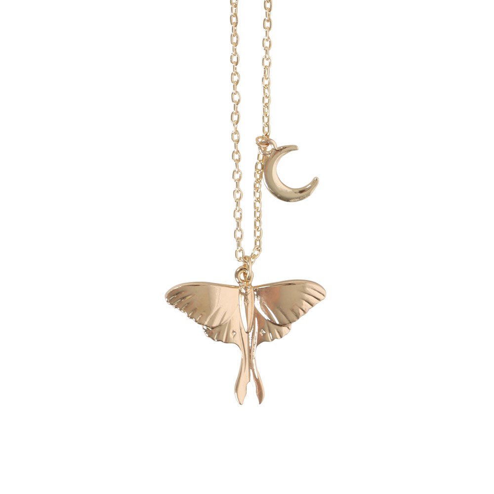 Spanish Luna Moth Necklace | Green Moth Pendant | Woodland Forest Moth –  Enchanted Leaves