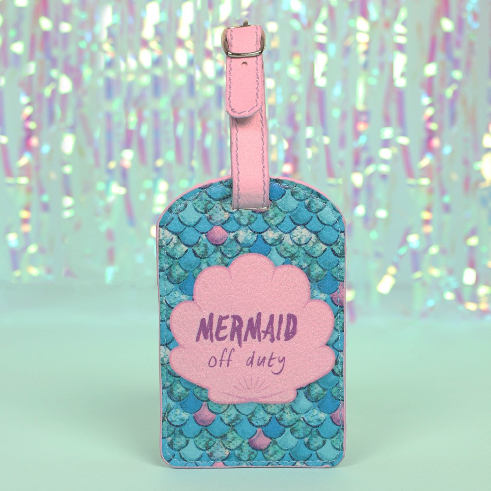 mermaid luggage tag