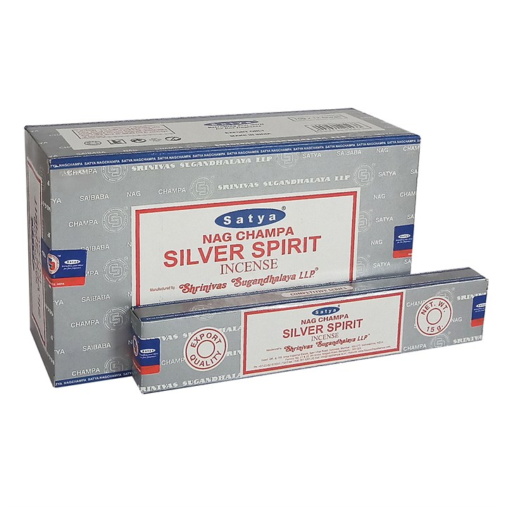 12 Packs of Silver Spirit Incense Sticks by Satya