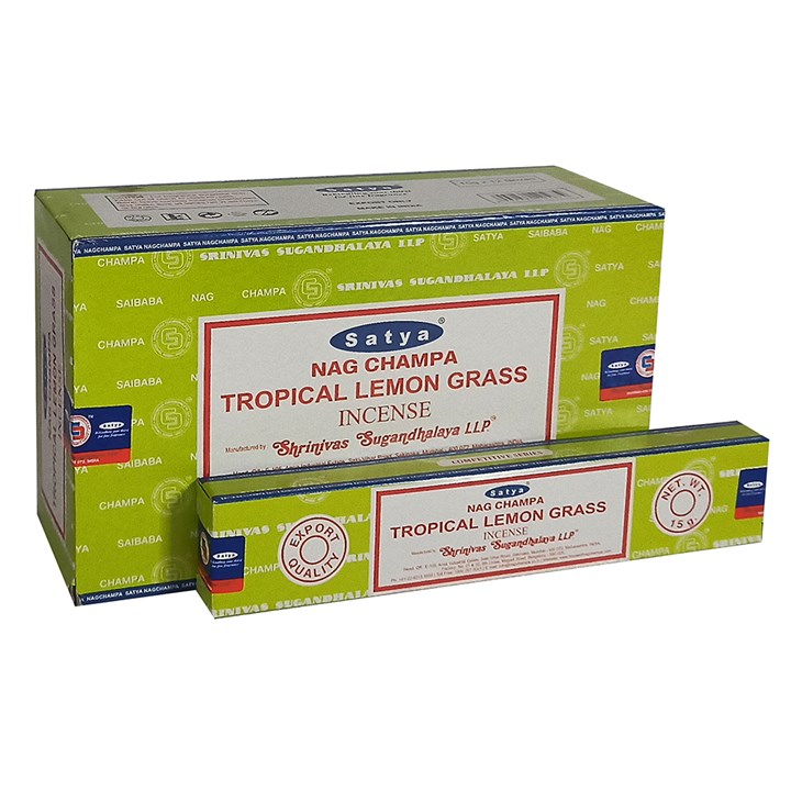 12 Packs of Tropical Lemon Grass Incense Sticks by Satya