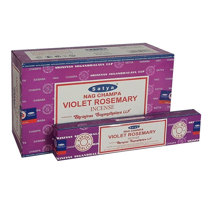 12 Packs of Violet Rosemary Incense Sticks by Satya