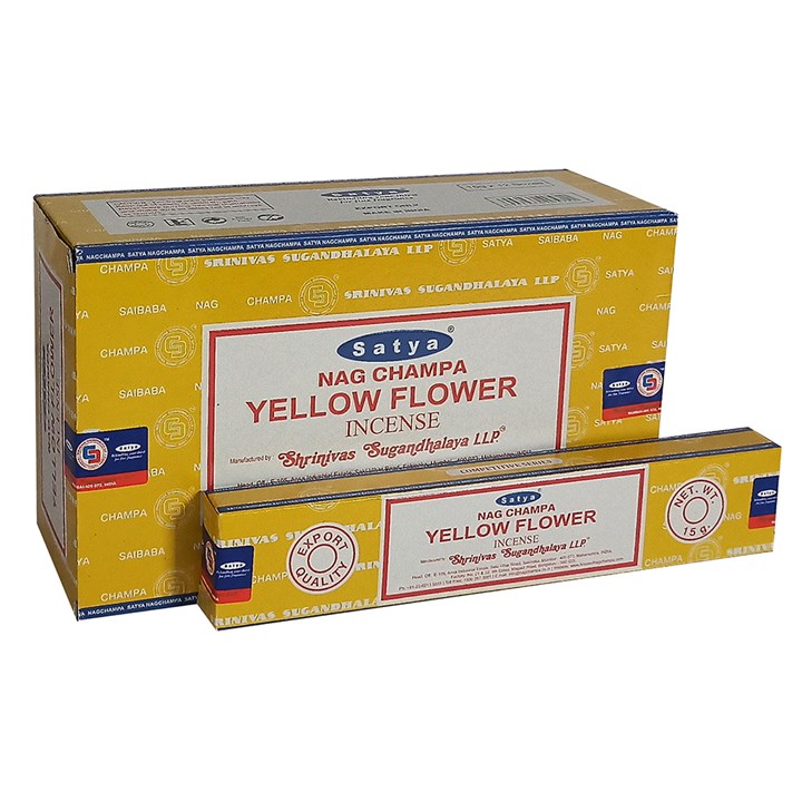 12 Packs of Yellow Flower Incense Sticks by Satya