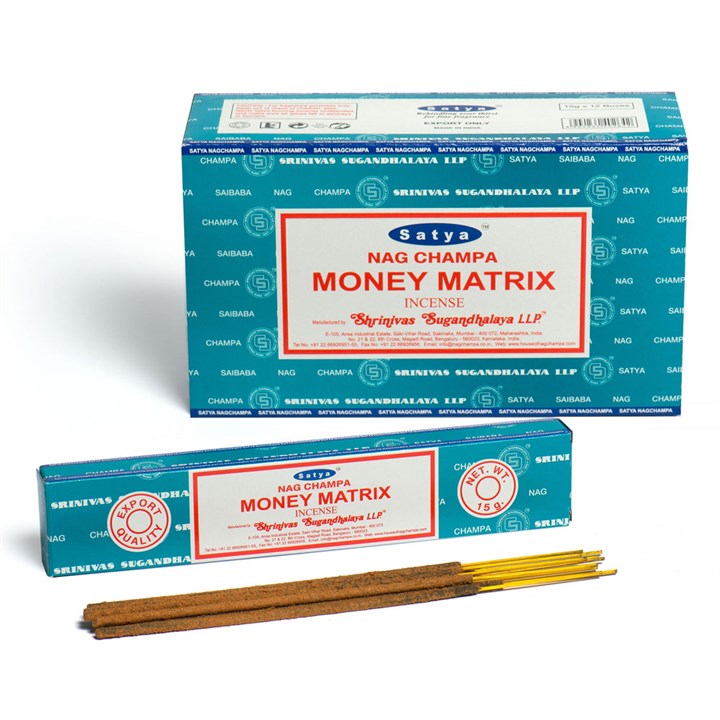 12 Packs of Money Matrix Incense Sticks by Satya