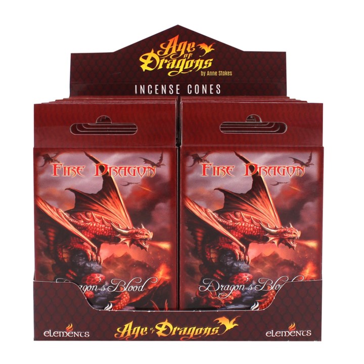 Pack of 12 fire Dragon Incense Cones by Anne Stokes