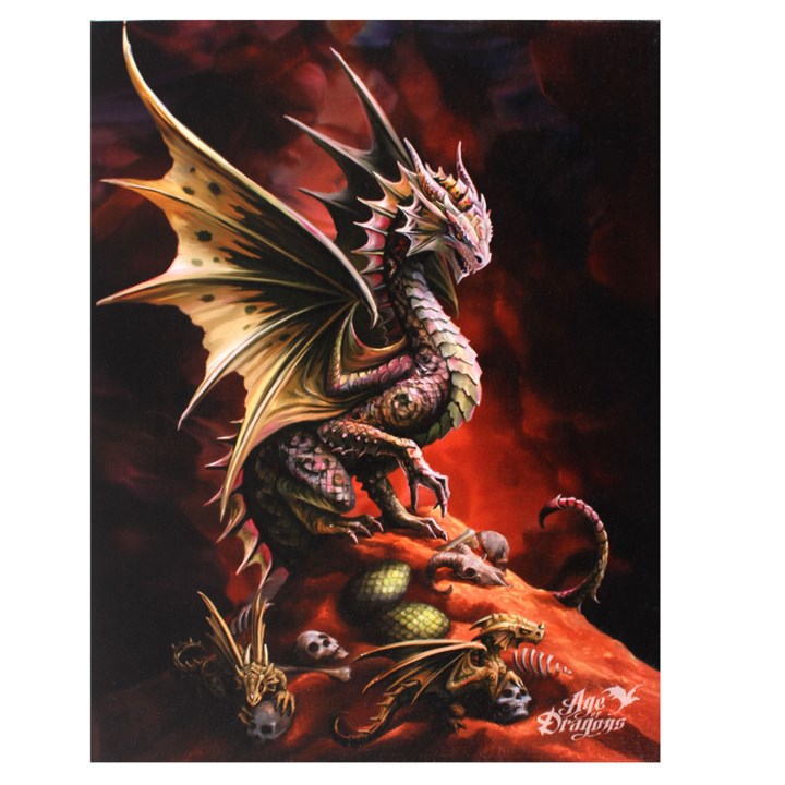 19x25cm Desert Dragon Canvas Plaque by Anne Stokes