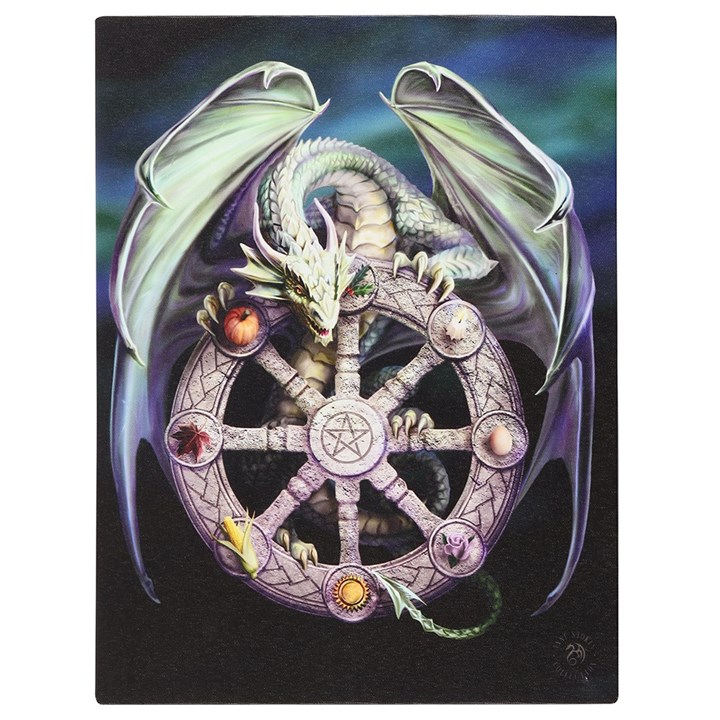 19x25cm Wheel of the Year Canvas Plaque By Anne Stokes