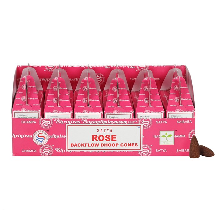 Box of 6 Satya Rose Backflow Dhoop Cones