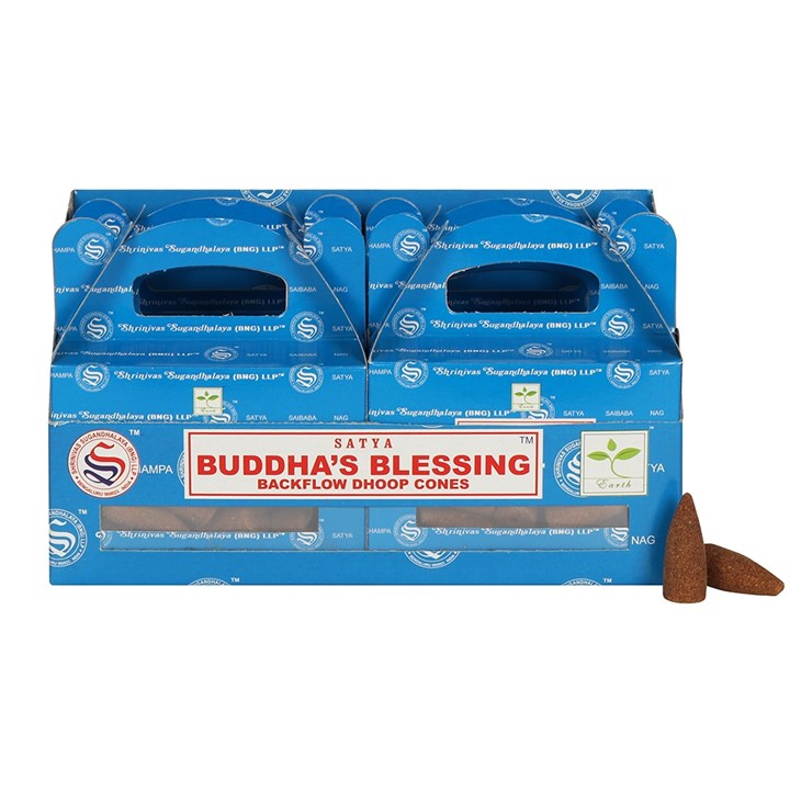 Box of 6 Buddha Blessings Backflow Dhoop Cones by Satya