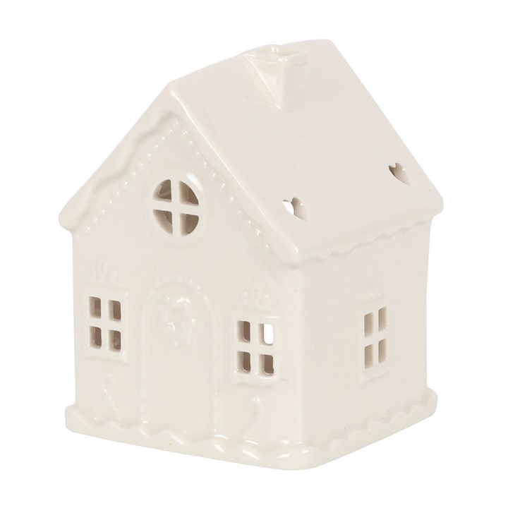 White Gingerbread House Tealight Holder