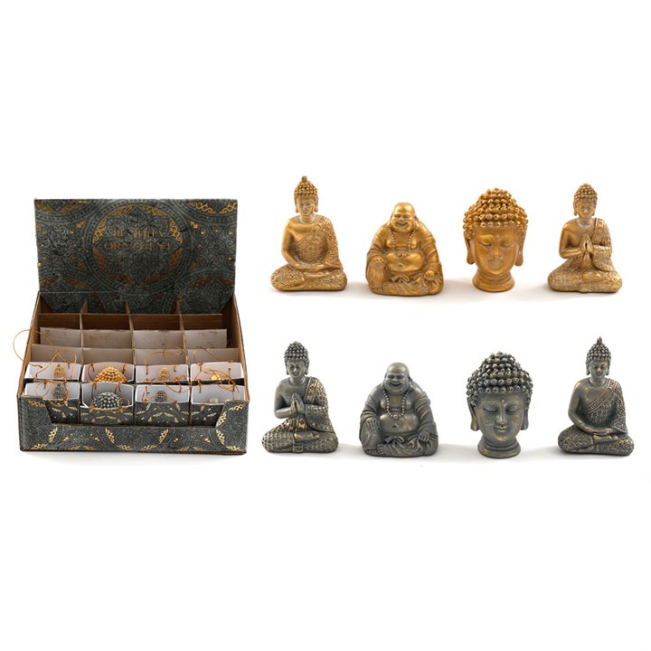 6cm Metallic Buddha Ornament in a Bag