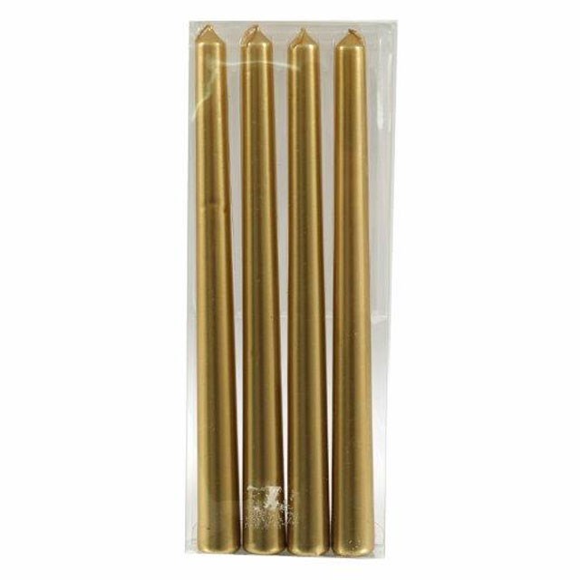 Set of 4 Gold Taper Candles