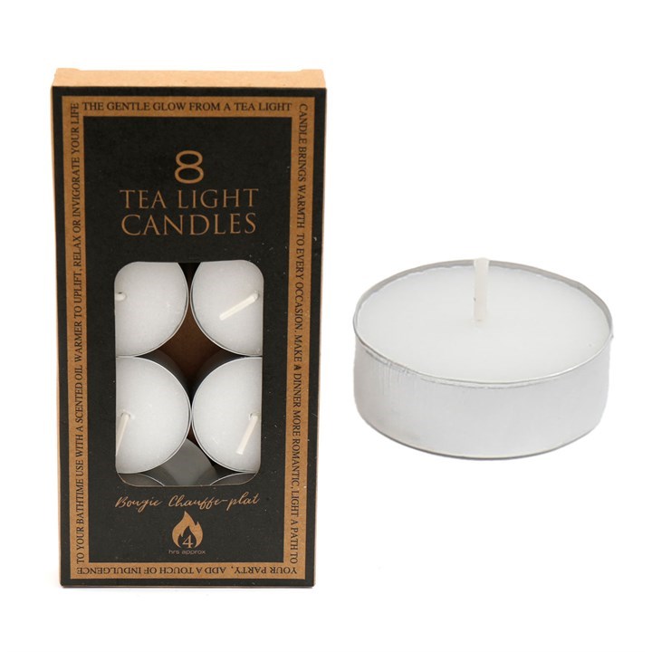 Pack of 8 4Hour Unscented Tealight Candles Something Different Wholesale