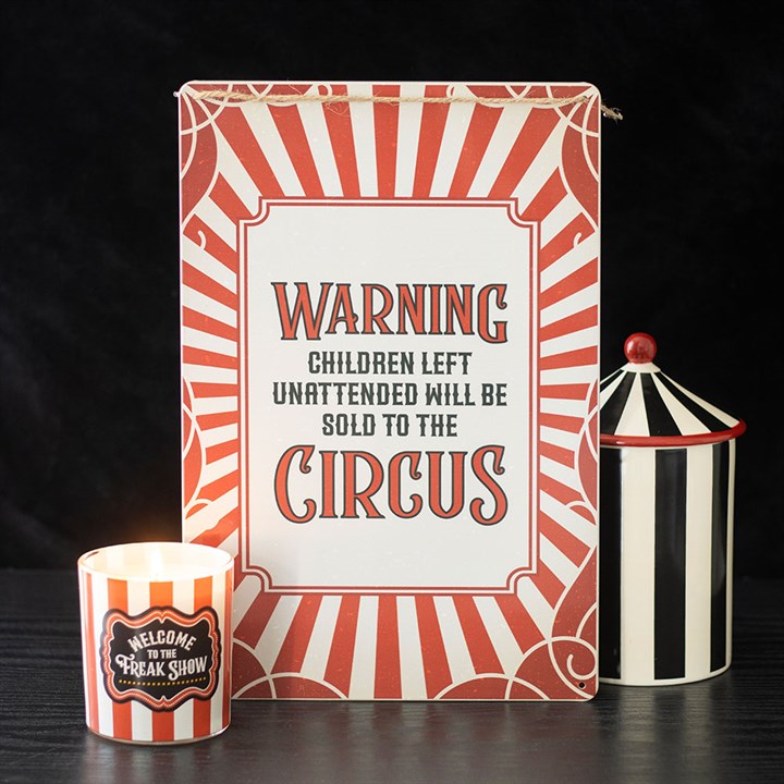Circus Warning Metal Hanging Sign