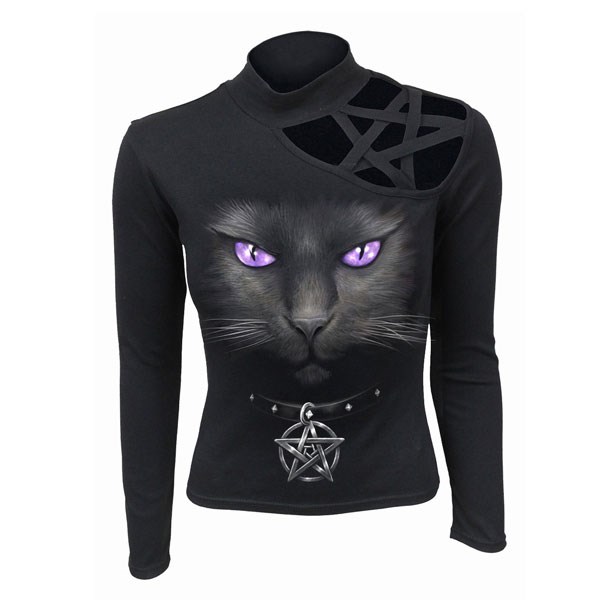 Women's Cat Pentagram Longsleeve Top (XL)